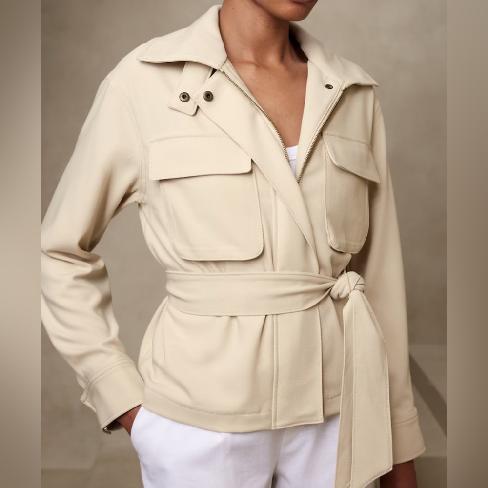 BANANA REPUBLIC CARGO TIE-WAIST JACKET PETITE XS